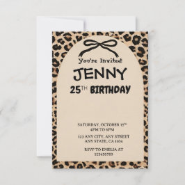 Cheetah Print Custom Kids Birthday Invite Party  招待状