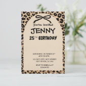 Cheetah Print Custom Kids Birthday Invite Party  招待状 (スタンド正面)