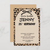 Cheetah Print Custom Kids Birthday Invite Party  招待状 (正面/裏面)
