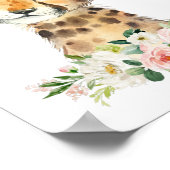 Cheetah, Safari, Pink Flowers, Girl Nursery ポスター (角)