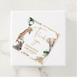 Cheetah Safari Wild One Baby Shower Thank You フェイバータグ