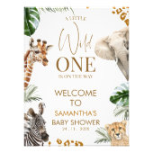 Cheetah Safari Wild One Baby Shower Welcome Sign フォトプリント (正面)