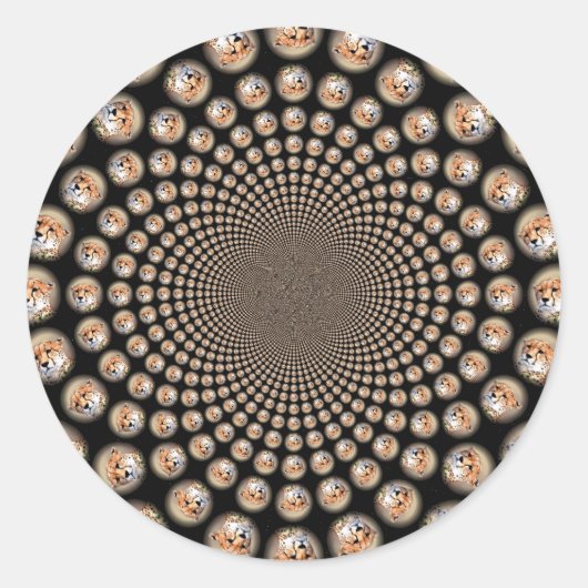 Cheetah Spin Scelens - Feline Frenzy カラフル: ラウンドシール (正面)