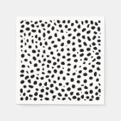 Cheetah Spots Black White  スタンダードカクテルナプキン (正面)