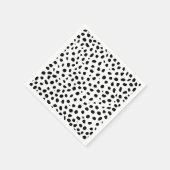 Cheetah Spots Black White  スタンダードカクテルナプキン (角)