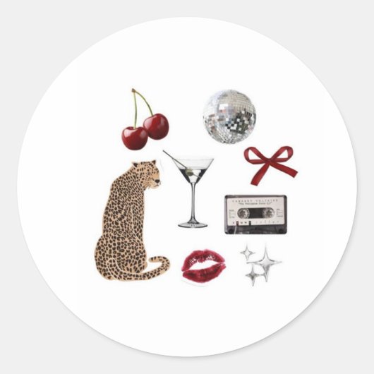 Cheetah sticker ラウンドシール (正面)