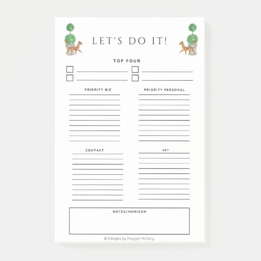 Cheetah & topiary 4 x 6 To Doメモ ポストイット (正面)