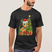 Cheetah  Xmas Holiday Santa Cheetah Christmas Tree Tシャツ (正面)