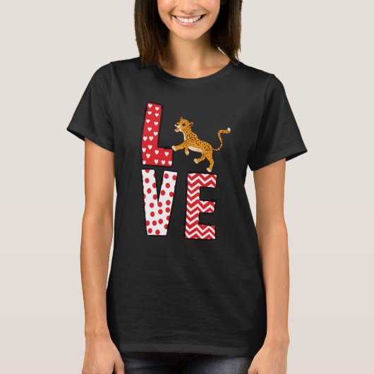 Cheetahs Valentines Day Love Valentine Cute Hearts Tシャツ (正面)