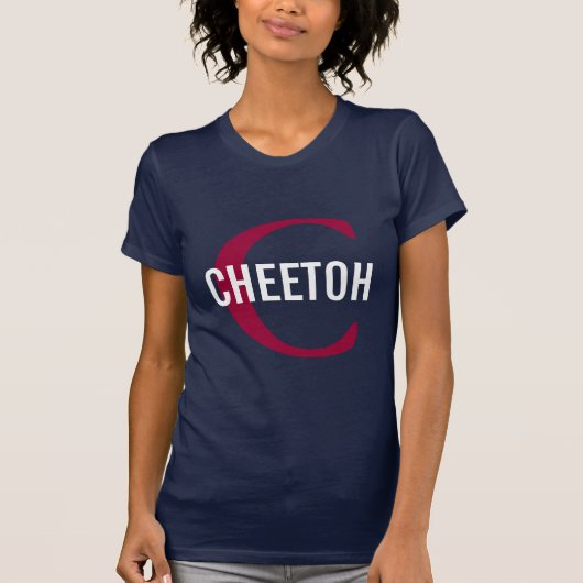 Cheetoh猫のモノグラムのデザイン Tシャツ (正面)
