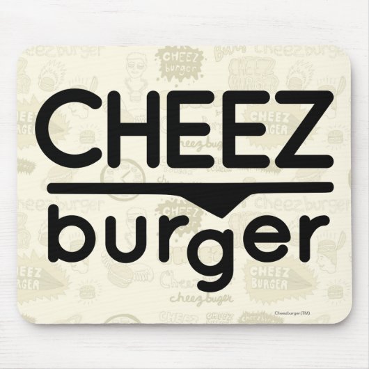 Cheezburgerのロゴ(黒) マウスパッド (正面)