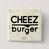 Cheezburgerのロゴ(黒) 缶バッジ (正面)