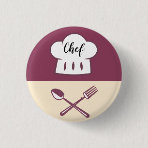 Chefデザイン小、1 1/4インチラウンドボタン 缶バッジ