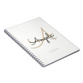 Chefレシピの白モダンモノグラムの色 ノートブック (右側)