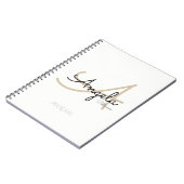 Chefレシピの白モダンモノグラムの色 ノートブック (左側)