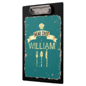 Chefヴィンテージク男らしリパーソナライズされたップボード クリップボード (左)