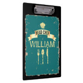 Chefヴィンテージク男らしリパーソナライズされたップボード クリップボード (右)