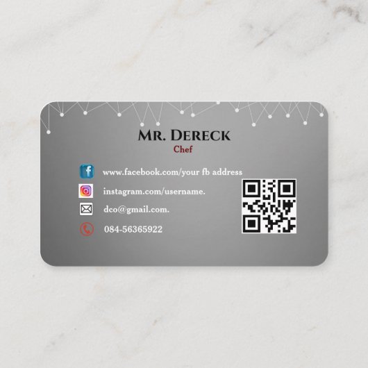 Chef名刺 コーリングカード (裏面)