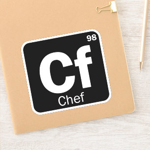 Chef定期おもしろい表文字ロゴ シール