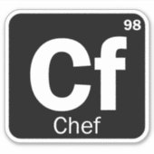 Chef定期おもしろい表文字ロゴ シール (正面)