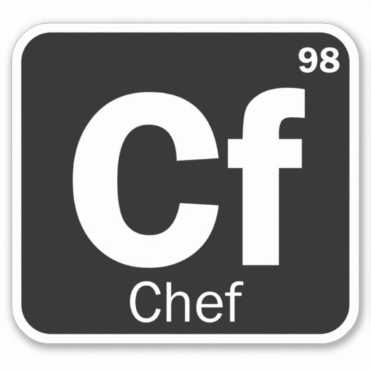 Chef定期おもしろい表文字ロゴ シール (正面)