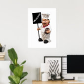 Chef調理師- WELCOMEメニューカード ポスター (ホームオフィス)