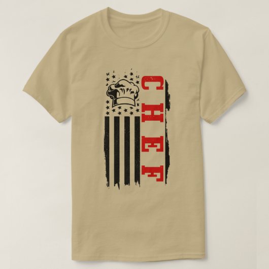 chef american flag patriotic cook cooking bbq gril tシャツ (デザイン正面)