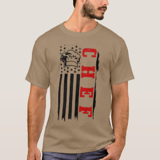 chef american flag patriotic cook cooking bbq gril tシャツ