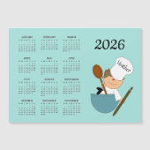 Chef Baker Design 2026 Calendar Magnetic Card (正面)