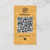 Chef Bakery Instagram 桃 パストリーケータリング QRコード 名刺 (裏面)