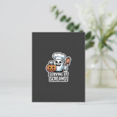 Chef Boo – Spooky Cute Halloween Ghost Spoon インビテーションポストカード (スタンド正面)
