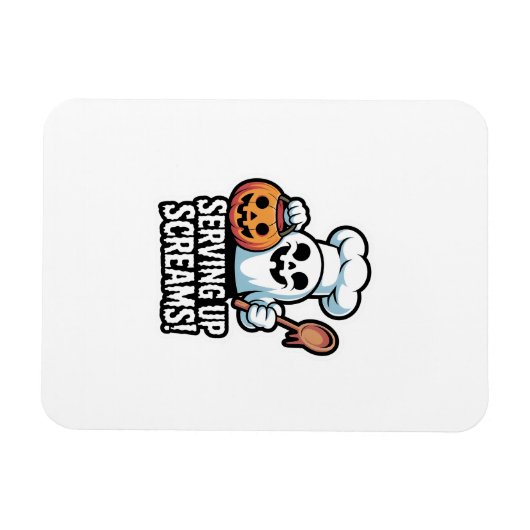 Chef Boo – Spooky Cute Halloween Ghost Spoon マグネット (横)