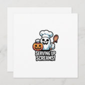 Chef Boo – Spooky Cute Halloween Ghost Spoon 招待状 (正面/裏面)