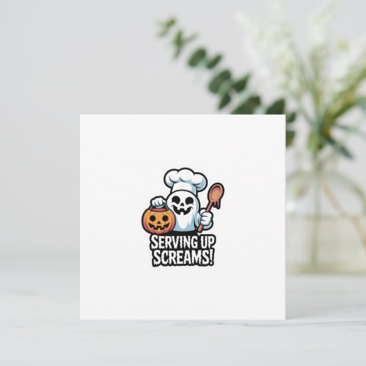 Chef Boo – Spooky Cute Halloween Ghost Spoon 招待状 (スタンド正面)