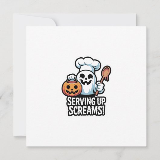 Chef Boo – Spooky Cute Halloween Ghost Spoon 招待状 (裏面)