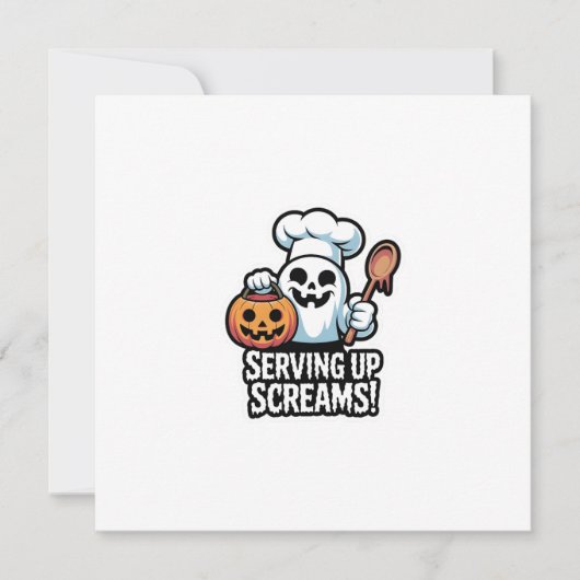Chef Boo – Spooky Cute Halloween Ghost Spoon 招待状 (正面)