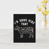 Chef Butcher Cook Bbq I'd Sous Vide That Cow Beef  カード (黄色い花)