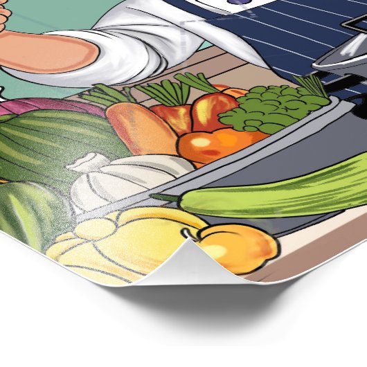 Chef cartoon procreate hand drawing  フォトプリント            (角)