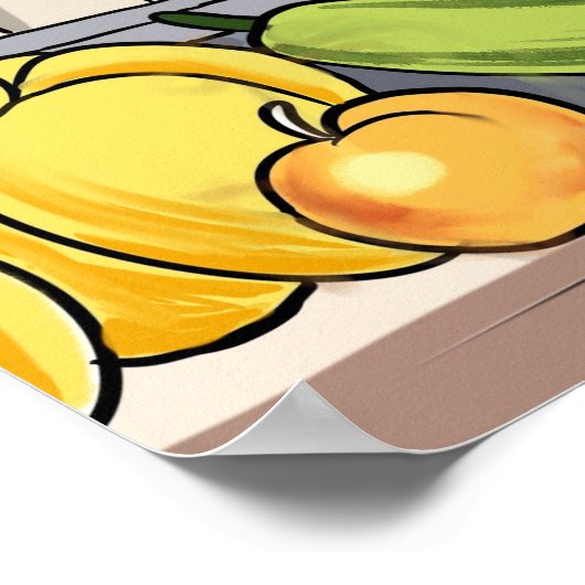 Chef cartoon procreate hand drawing  ポスター (角)