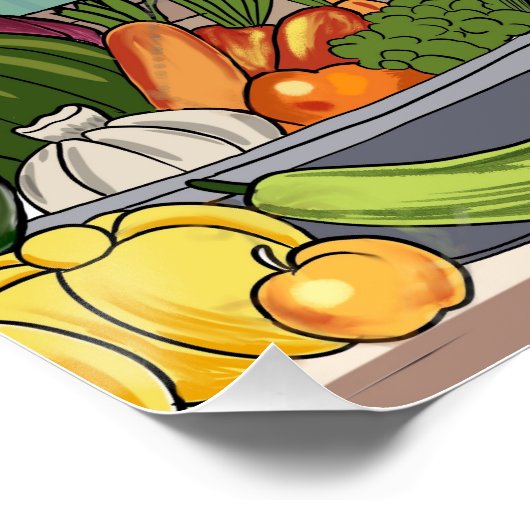 Chef cartoon procreate hand drawing  ポスター (コーナー)