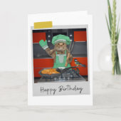 Chef Cat Funny Birthday Card カード (正面)