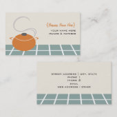 Chef/Caterer名刺-オレンジ料理ポット 名刺 (正面/裏面)