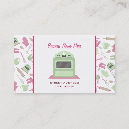 Chef Caterer名刺-キッチンパターン 名刺 (正面)