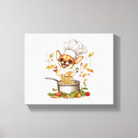 Chef Chihuahua – 料理犬マスター キャンバスプリント (正面)