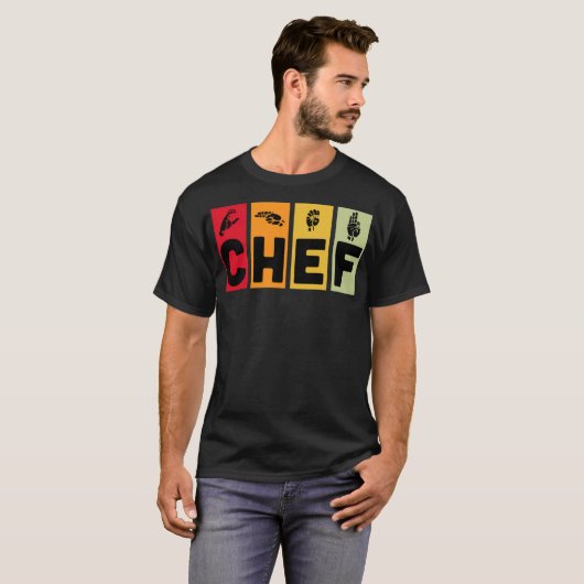 Chef colorful funny pampered chef  tシャツ (正面フル)