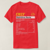 Chef Cook Culinary Cuisine Baker Nutrition Facts S Tシャツ (デザイン正面)