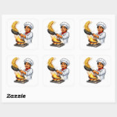Chef Cooking Fried Rice Sticker スクエアシール (シート)