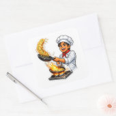 Chef Cooking Fried Rice Sticker スクエアシール (封筒)