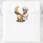 Chef Cooking Fried Rice Sticker スクエアシール (バッグ)
