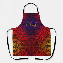 Chef Cooking in Color Doodle Apron エプロン
